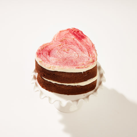 Pink Velvet Heart, Double Layer Cake