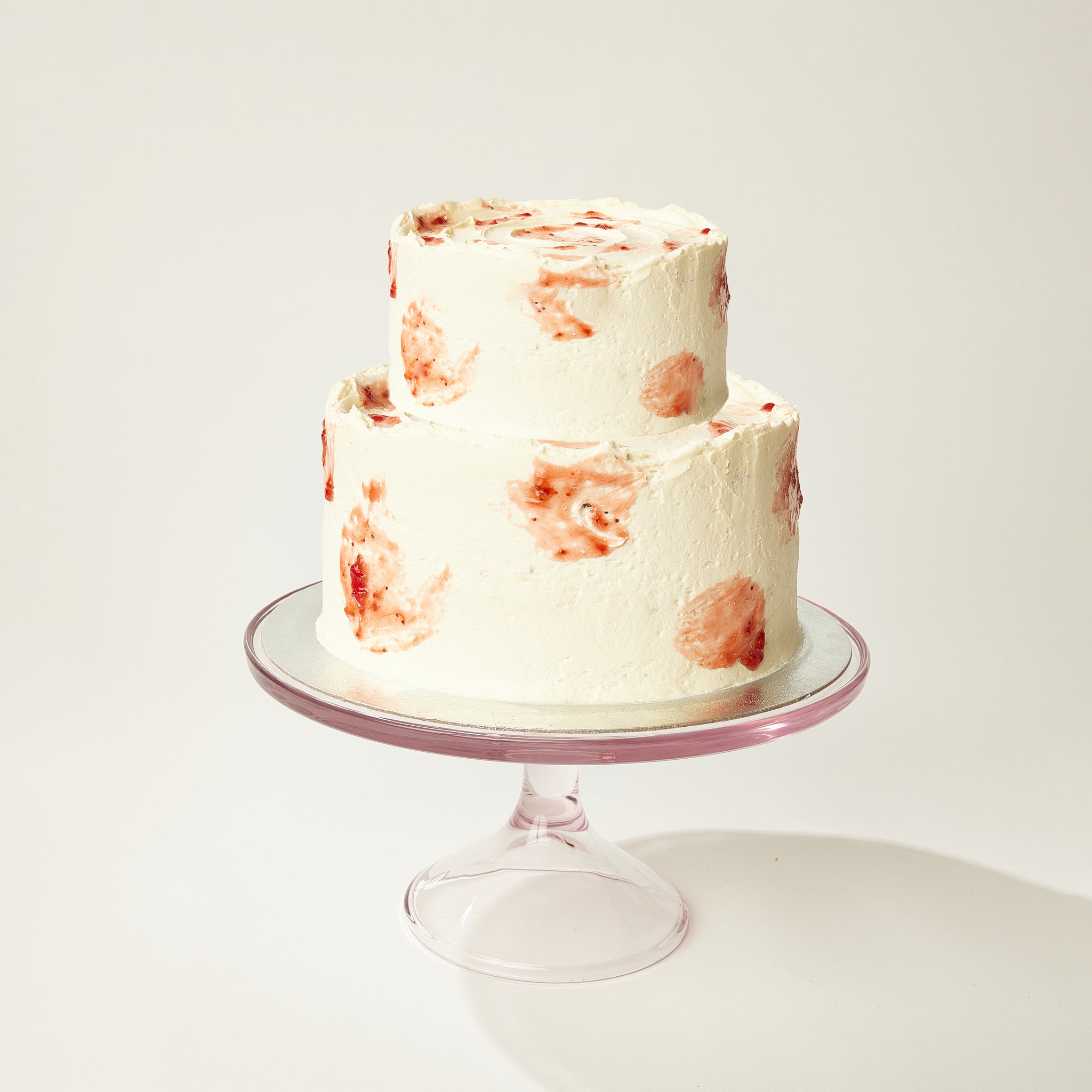 Vanilla Two Tier Cake / Strawberries & Cream Buttercream