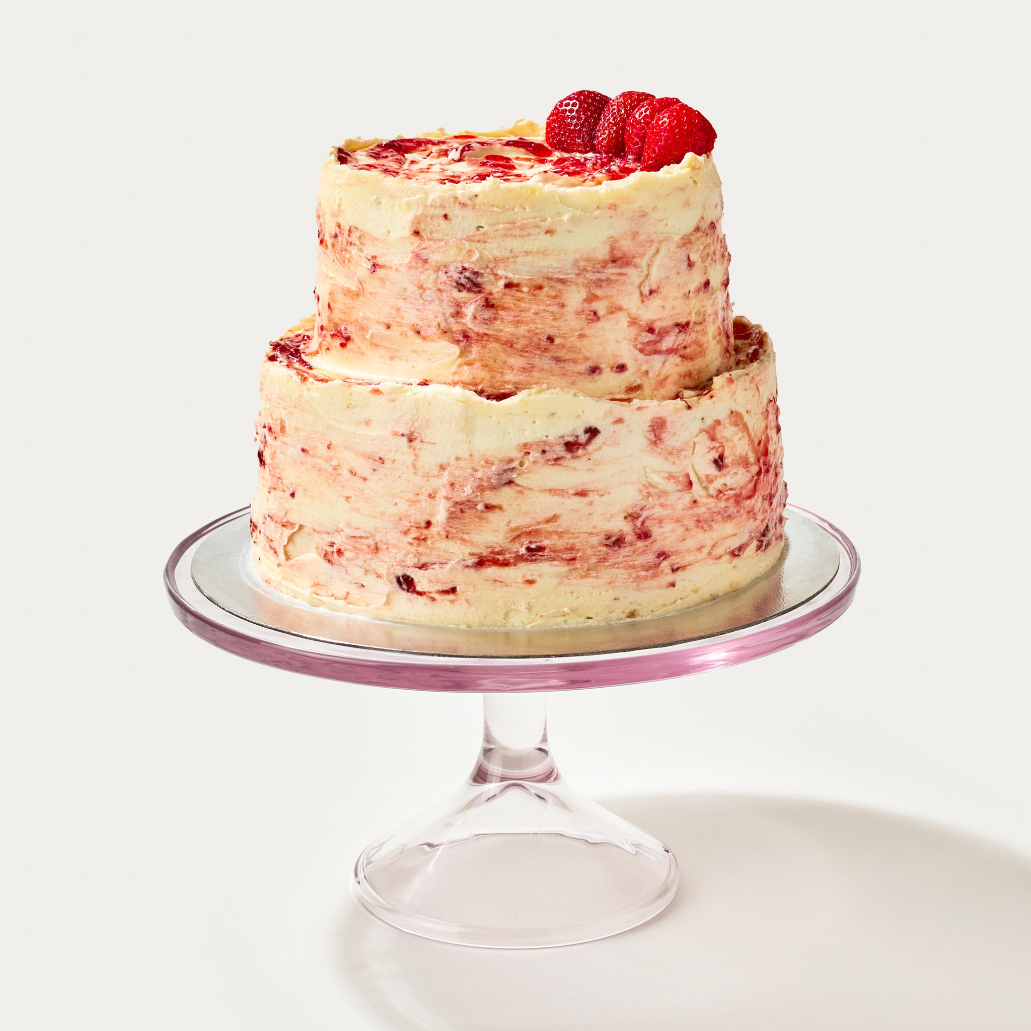 Two Tier Butter Cream With Roses And Macaroons (Eggless) - Ovenfresh