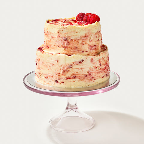 Vanilla Two Tier Cake / Strawberries & Cream Buttercream